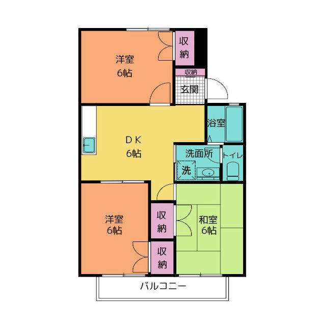 セジュール土屋 A(3DK/2階)の間取り写真