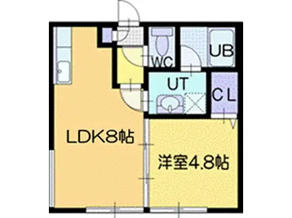 レーヴ清田(1DK/2階)の間取り写真