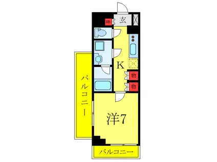 KDXレジデンス中板橋(1K/4階)の間取り写真