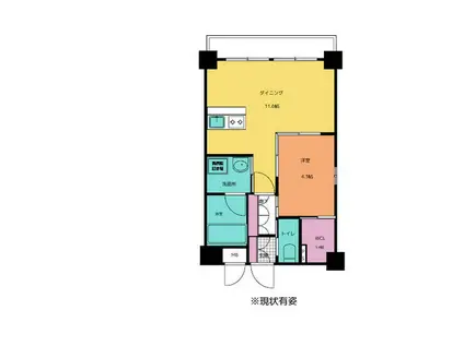 セントラルクレイン高城(1LDK/3階)の間取り写真