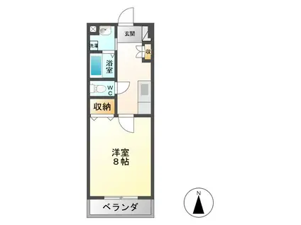 シューフルールVI(1K/1階)の間取り写真