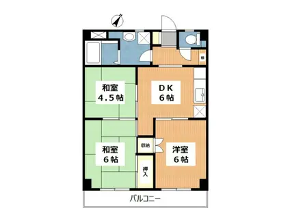 コーポサテライト(3DK/5階)の間取り写真