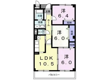 メルヴェイユ(3LDK/2階)の間取り写真