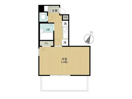 アクアリガーレ西日暮里ウエスト(1K/6階)の間取り写真