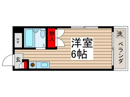 浅利ハイツ(ワンルーム/3階)の間取り写真