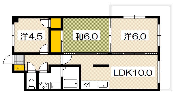 グローバル五日市中央(3LDK/3階)の間取り写真