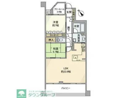 レクセル府中西府(2LDK/4階)の間取り写真