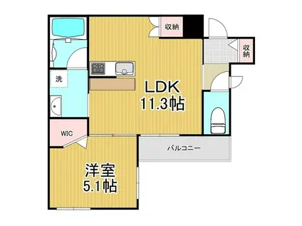 ディアコート南浦和(1LDK/3階)の間取り写真