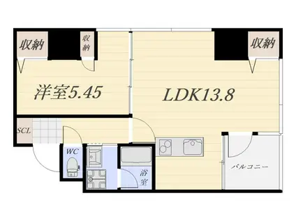 アークネスト高見馬場(1LDK/4階)の間取り写真
