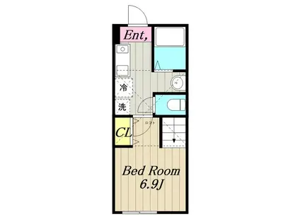 IDEAUS橋本弐番館(1K/2階)の間取り写真
