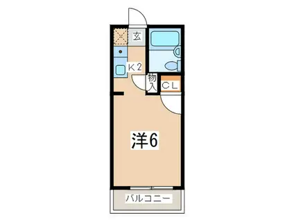 トラストビラ多摩センター(1K/1階)の間取り写真