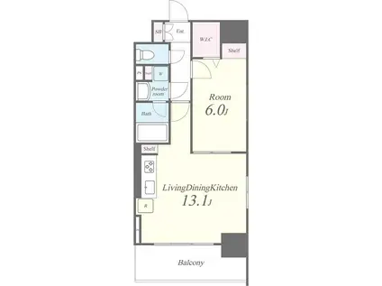 キャナルテラス品川(1LDK/14階)の間取り写真