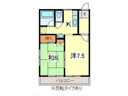 ファミリー4 A棟(2DK/2階)の間取り写真