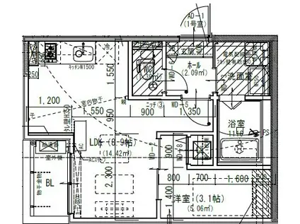 JACK HIGASHIMATABEI(1LDK/2階)の間取り写真