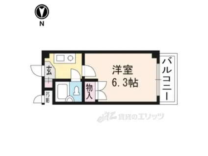 プランドール瀬田(1K/3階)の間取り写真