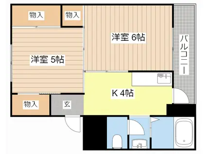 ヴィラナリー南小足I(2K/3階)の間取り写真