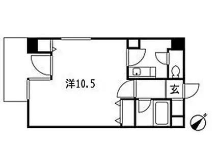 リラスウイングピア博多(1K/5階)の間取り写真