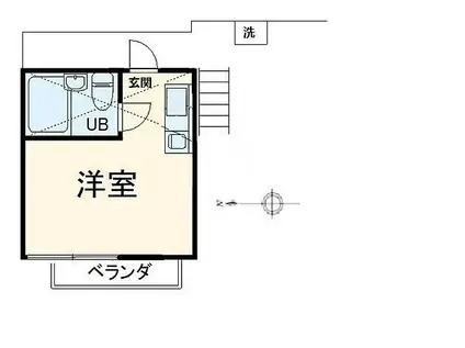 ロイヤルレモン(ワンルーム/2階)の間取り写真