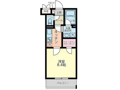 レゴリス成城3(1K/1階)の間取り写真