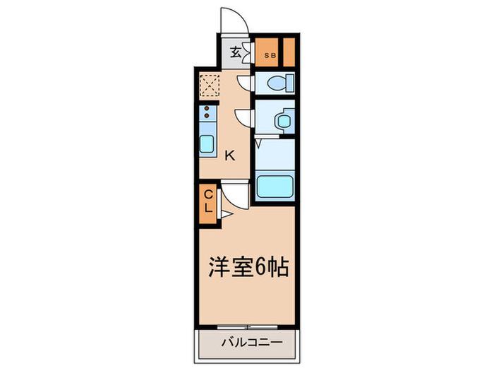 ディアレイシャス金山(1K/9階)の間取り写真