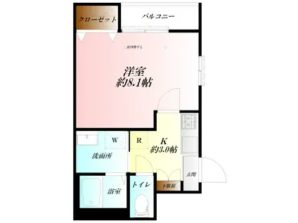 ラ・メゾン桜木(1K/2階)の間取り写真