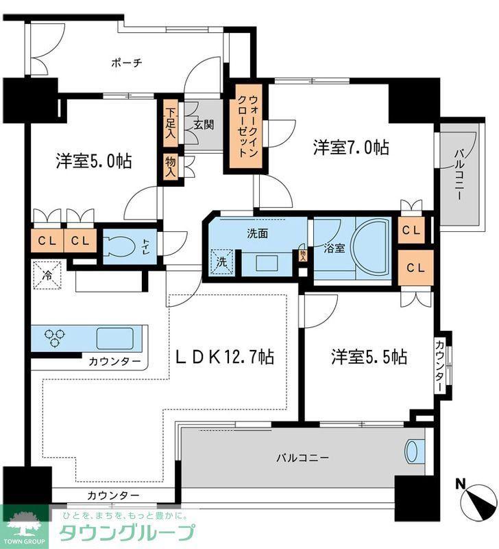 KDXレジデンス町田(3LDK/6階)の間取り写真