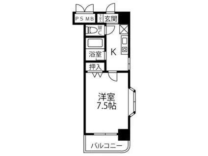 センチュリー曙 I(1K/2階)の間取り写真