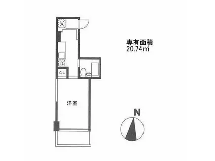なわてグリーンハイツ(ワンルーム/1階)の間取り写真
