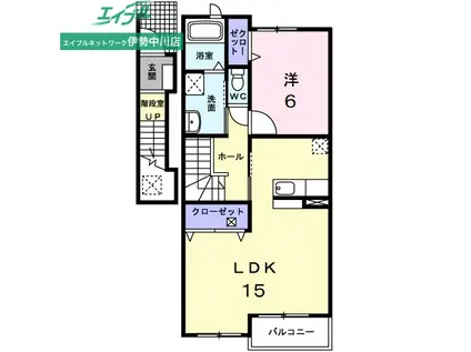 フィオーレ(1LDK/2階)の間取り写真