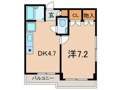 ベルデ高野(1DK/4階)の間取り写真