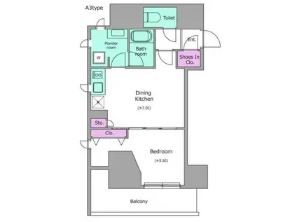 レジディア文京本郷IV(1DK/10階)の間取り写真