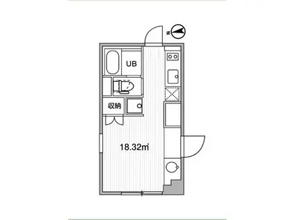 ASTILE市谷柳町(ワンルーム/B1階)の間取り写真