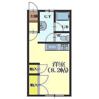 メゾンドフラッシュ富岡(ワンルーム/3階)の間取り写真