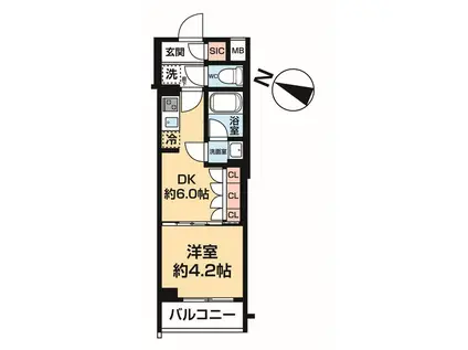 ARCOBALENO HASUNE I(1DK/1階)の間取り写真