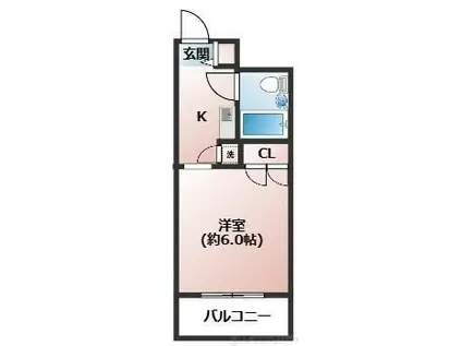 トーカン東淀川キャステール(1K/10階)の間取り写真