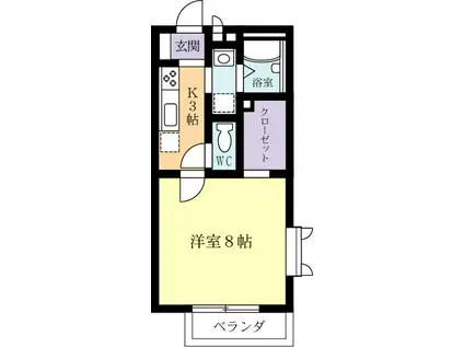 荒川沖イーストサイド(1K/2階)の間取り写真