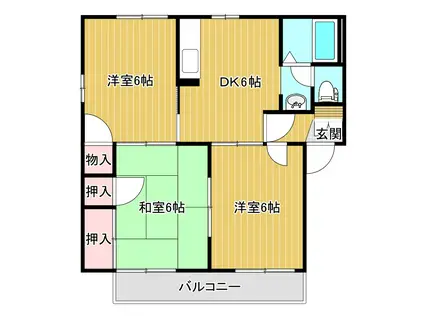 サンモールニューセブンB(3DK/2階)の間取り写真