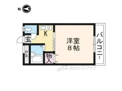 ジュネスⅠ(1K/3階)の間取り写真