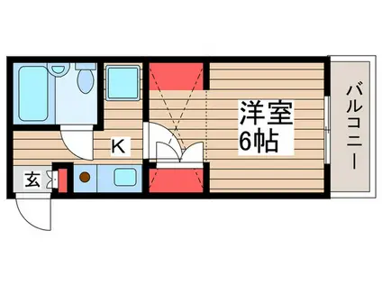 ジュネパレス松戸第156(1K/2階)の間取り写真