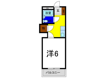 アポスタ蔵本公園(1K/2階)の間取り写真