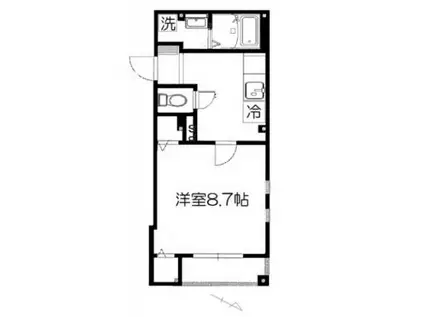 ラスパセス代々木(1DK/1階)の間取り写真