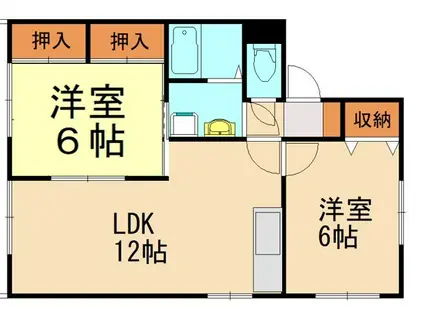 セジュールタカミ D棟(2LDK/2階)の間取り写真