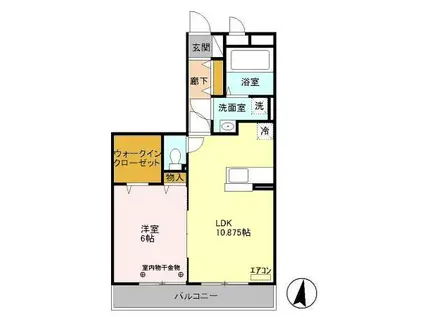 プリムローズ(1LDK/2階)の間取り写真