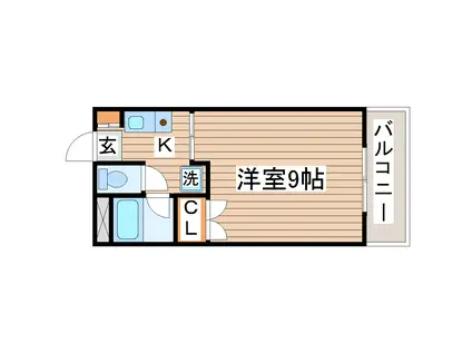 メリファ春日(1K/4階)の間取り写真