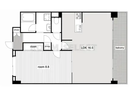 PLATZ KAKUOZAN(1LDK/1階)の間取り写真