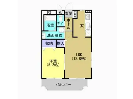 グランディール(1LDK/1階)の間取り写真