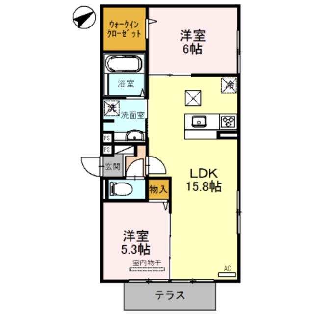 フリージア天王寺(2LDK/3階)の間取り写真