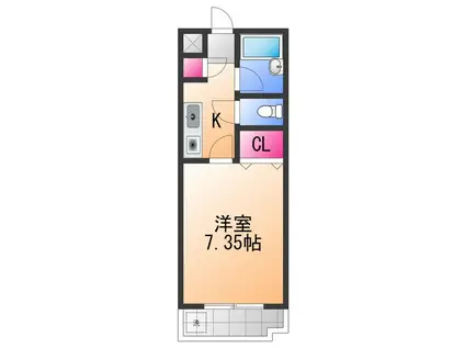 クレアーレ(1K/2階)の間取り写真