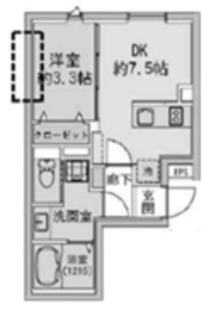 FABRIC蒲田ウエスト RESIDENCE(1DK/3階)の間取り写真