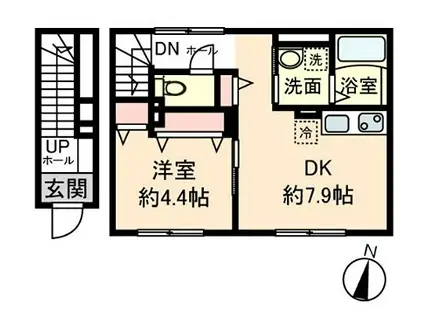 FERBIST大森(1LDK/2階)の間取り写真